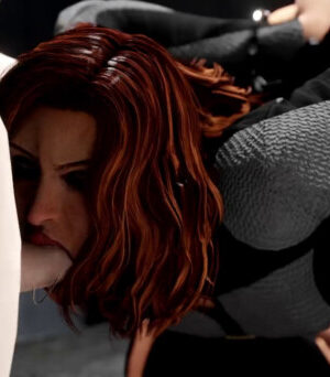 Black Widow getting interrogated hentai video