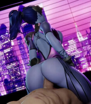 Widowmaker riding in the night hentai video